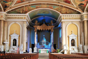 St Ignatius medium wide photo of the front altar and baldachin